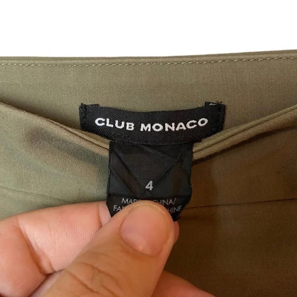 Club  Monaco Olive Green Double Side Zipper Pencil Skirt - Picture 7 of 8